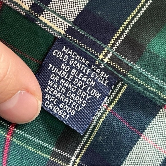 Rough Stock Panhandle Slim Green Blue Red Plaid Long Sleeve Button Down - EUC - Picture 5 of 10